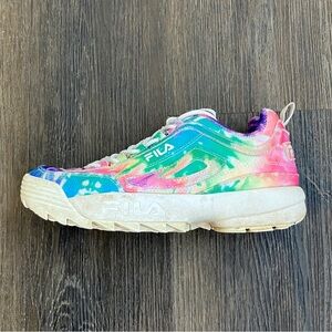 Fila Tie-Dye Sneakers - Pink, Blue, Green